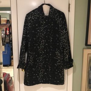 Leopard print wool coat